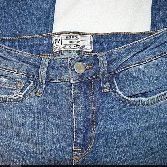 FREE PEOPLE Straight Leg Crop Jeans Womens sz 24 - Picture 4 of 8